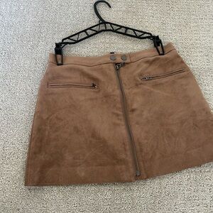 BCBG Maxazria Brown Suede Mini Skirt